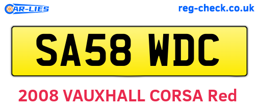 SA58WDC are the vehicle registration plates.