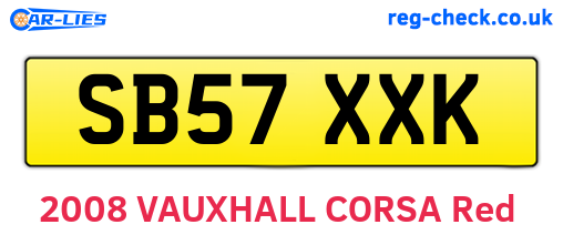 SB57XXK are the vehicle registration plates.
