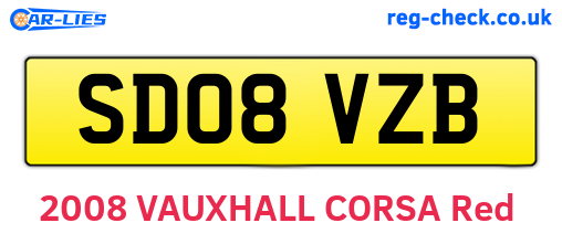 SD08VZB are the vehicle registration plates.