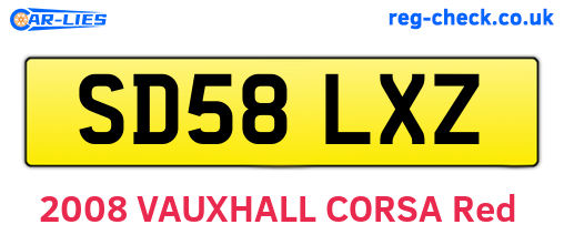 SD58LXZ are the vehicle registration plates.