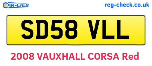 SD58VLL are the vehicle registration plates.