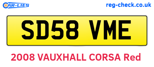 SD58VME are the vehicle registration plates.