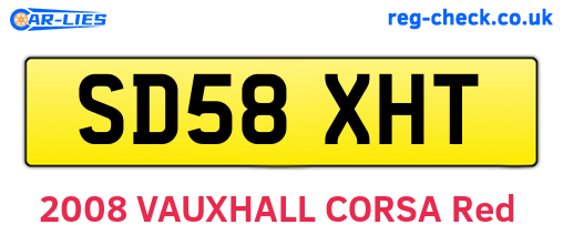 SD58XHT are the vehicle registration plates.