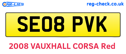 SE08PVK are the vehicle registration plates.