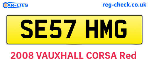 SE57HMG are the vehicle registration plates.