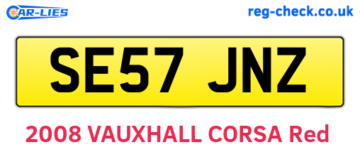 SE57JNZ are the vehicle registration plates.