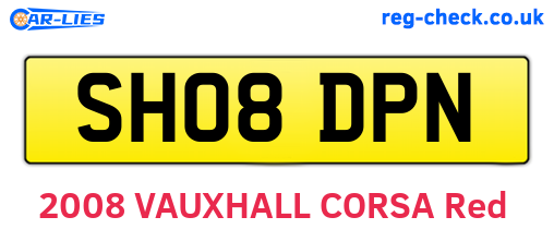 SH08DPN are the vehicle registration plates.