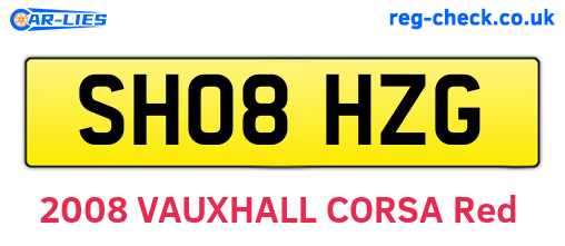 SH08HZG are the vehicle registration plates.