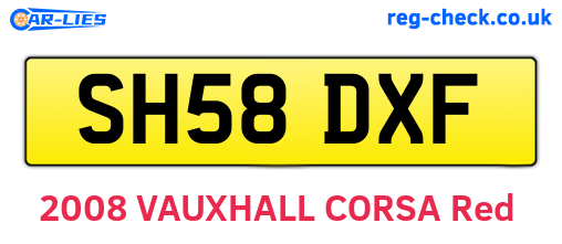 SH58DXF are the vehicle registration plates.