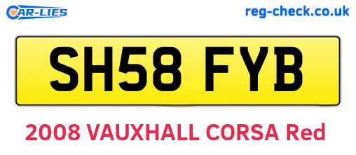 SH58FYB are the vehicle registration plates.