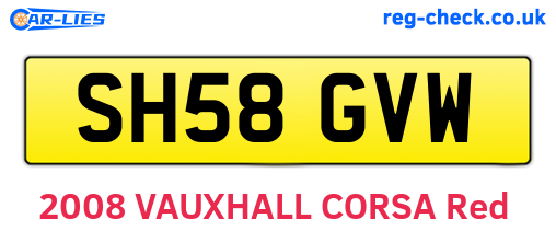 SH58GVW are the vehicle registration plates.