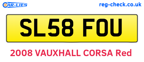 SL58FOU are the vehicle registration plates.