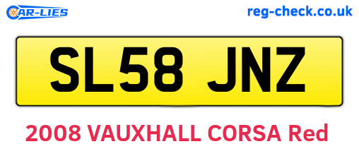 SL58JNZ are the vehicle registration plates.
