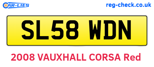 SL58WDN are the vehicle registration plates.