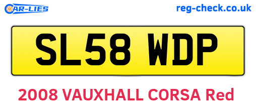 SL58WDP are the vehicle registration plates.