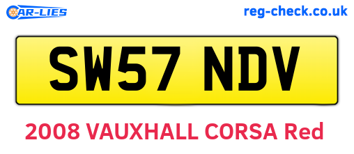 SW57NDV are the vehicle registration plates.