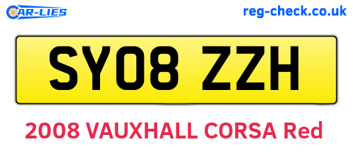 SY08ZZH are the vehicle registration plates.