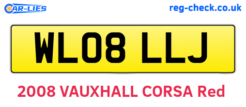 WL08LLJ are the vehicle registration plates.
