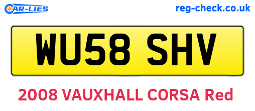 WU58SHV are the vehicle registration plates.