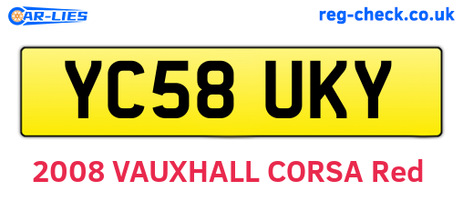 YC58UKY are the vehicle registration plates.