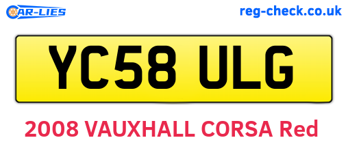 YC58ULG are the vehicle registration plates.