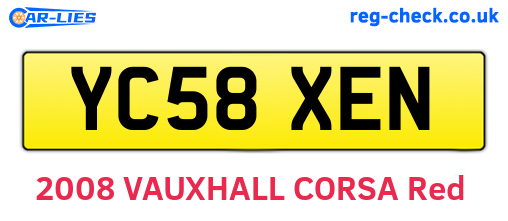 YC58XEN are the vehicle registration plates.