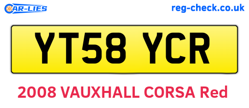 YT58YCR are the vehicle registration plates.