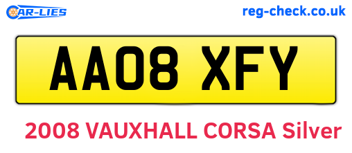AA08XFY are the vehicle registration plates.