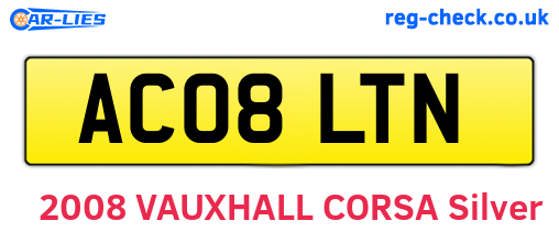 AC08LTN are the vehicle registration plates.