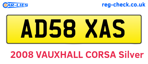 AD58XAS are the vehicle registration plates.