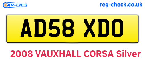 AD58XDO are the vehicle registration plates.