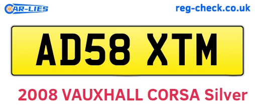 AD58XTM are the vehicle registration plates.