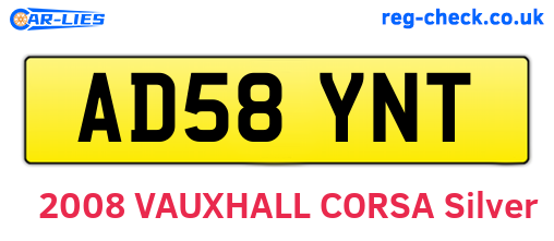 AD58YNT are the vehicle registration plates.