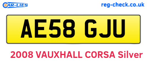 AE58GJU are the vehicle registration plates.