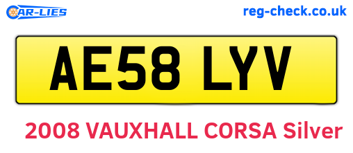 AE58LYV are the vehicle registration plates.