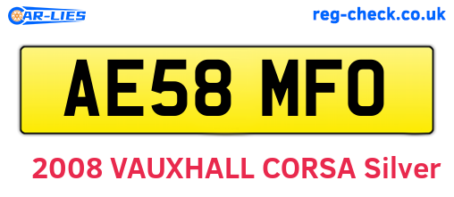 AE58MFO are the vehicle registration plates.