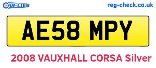 AE58MPY are the vehicle registration plates.