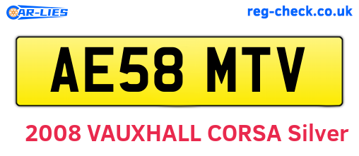 AE58MTV are the vehicle registration plates.