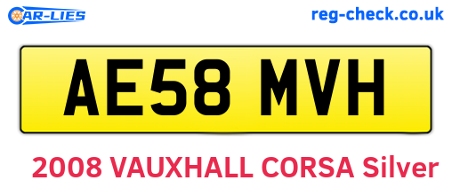 AE58MVH are the vehicle registration plates.