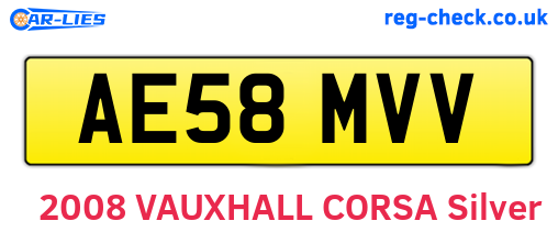AE58MVV are the vehicle registration plates.