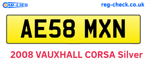 AE58MXN are the vehicle registration plates.