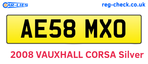 AE58MXO are the vehicle registration plates.