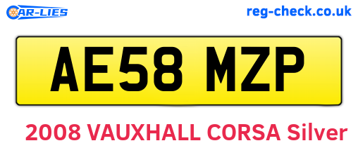 AE58MZP are the vehicle registration plates.