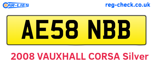 AE58NBB are the vehicle registration plates.
