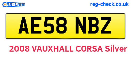 AE58NBZ are the vehicle registration plates.