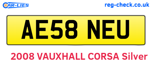 AE58NEU are the vehicle registration plates.