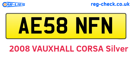 AE58NFN are the vehicle registration plates.