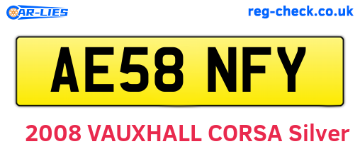 AE58NFY are the vehicle registration plates.