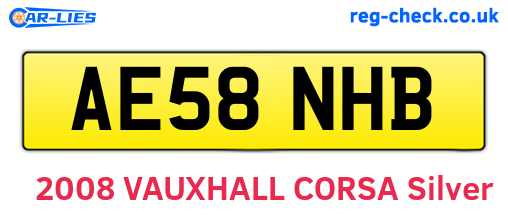 AE58NHB are the vehicle registration plates.