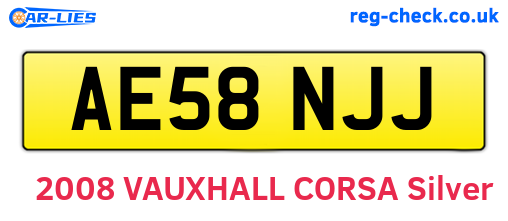 AE58NJJ are the vehicle registration plates.